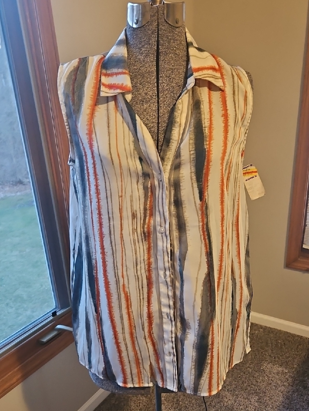 Simply Vera Wang Tie Dye Sleeveless Button Down